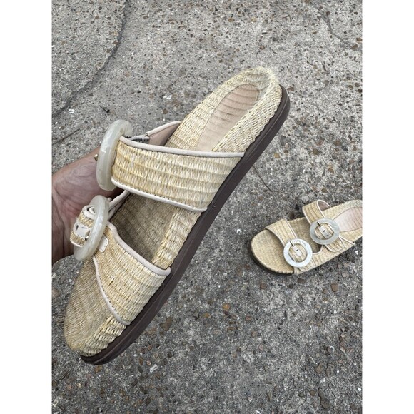 Schutz Coraline Woven Straw Sandal Buckled Straps Size 5 - Picture 3 of 7